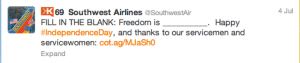 SouthWest Tweet Fill in the blank