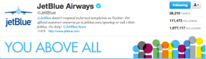 Jetblue Twitter account
