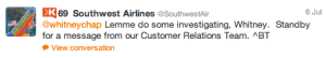 Southwest Talking to customers in tweets 2