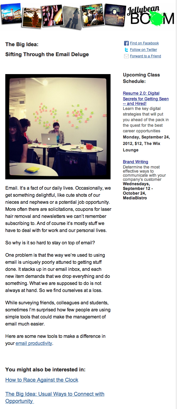 Jellybean Boom Email Newsletter