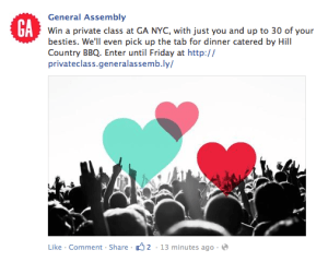 General Assembly Private Classes Social Media Contest