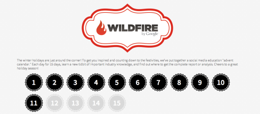 Social Media Advent Calendar from WildFire and Google