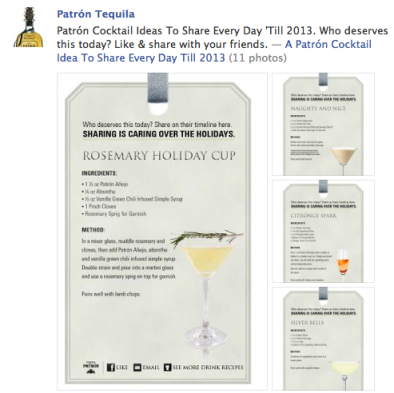 Patron Holiday Cocktail Campaign Facebook
