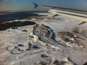 Landing in NYC Sky View and Snow