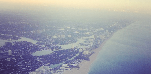 Florida coast from an airplane
