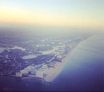 Florida coast from an airplane