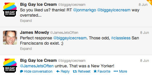 Do you like us? Big Gay Ice Cream Tweet Response