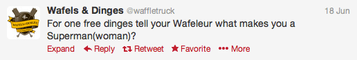 wafles and dinges truck twitter account